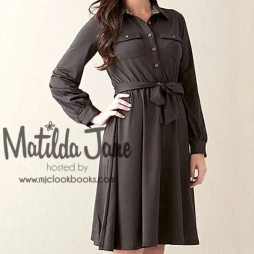 Matilda Jane Paint by Numbers Brown Ink Blot Dress Large